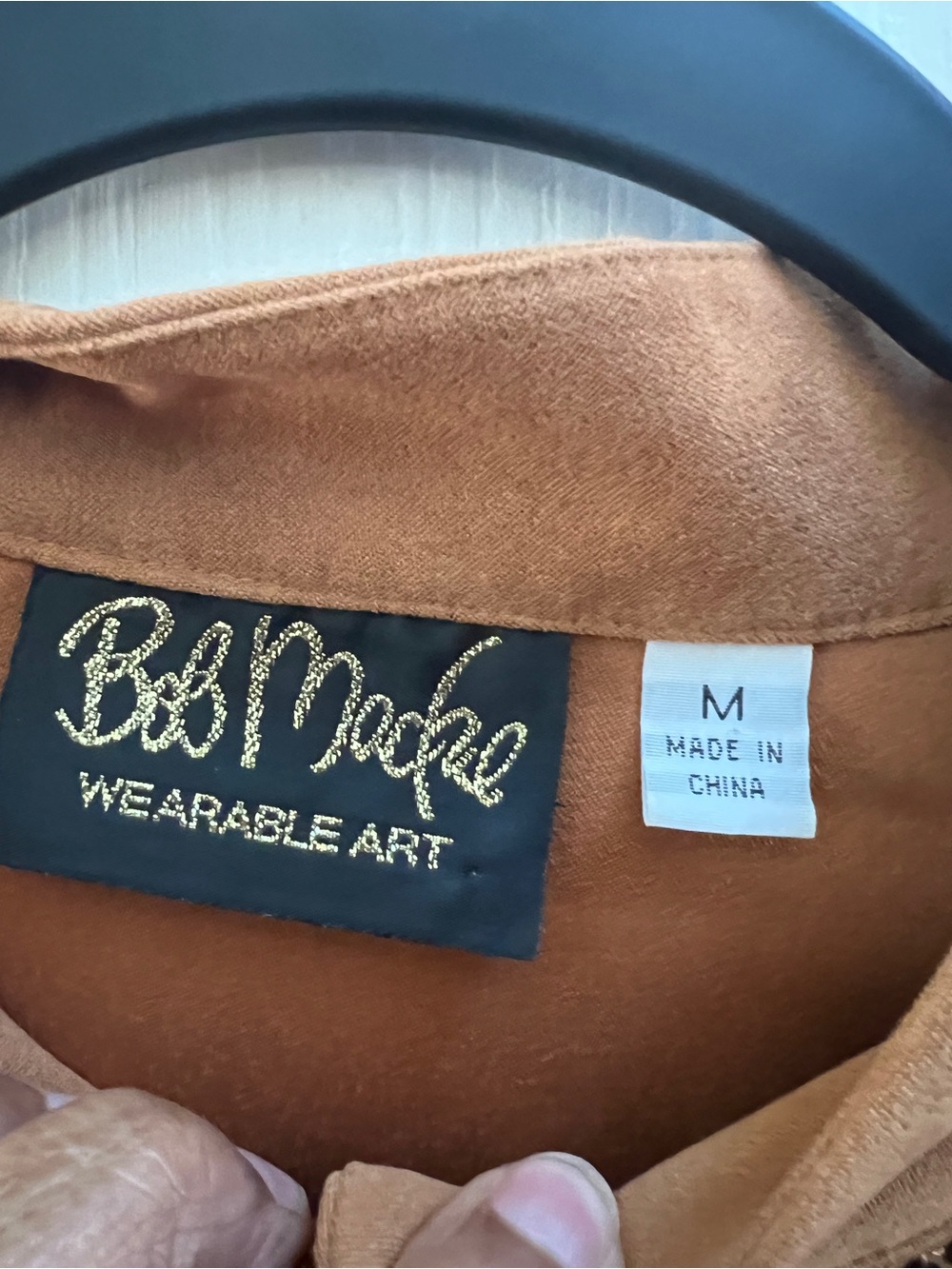 Bob Mackie Wearable Art Faux Suede Sequin Western Blouse Top M Y2K Rodeo - Picture 4 of 5